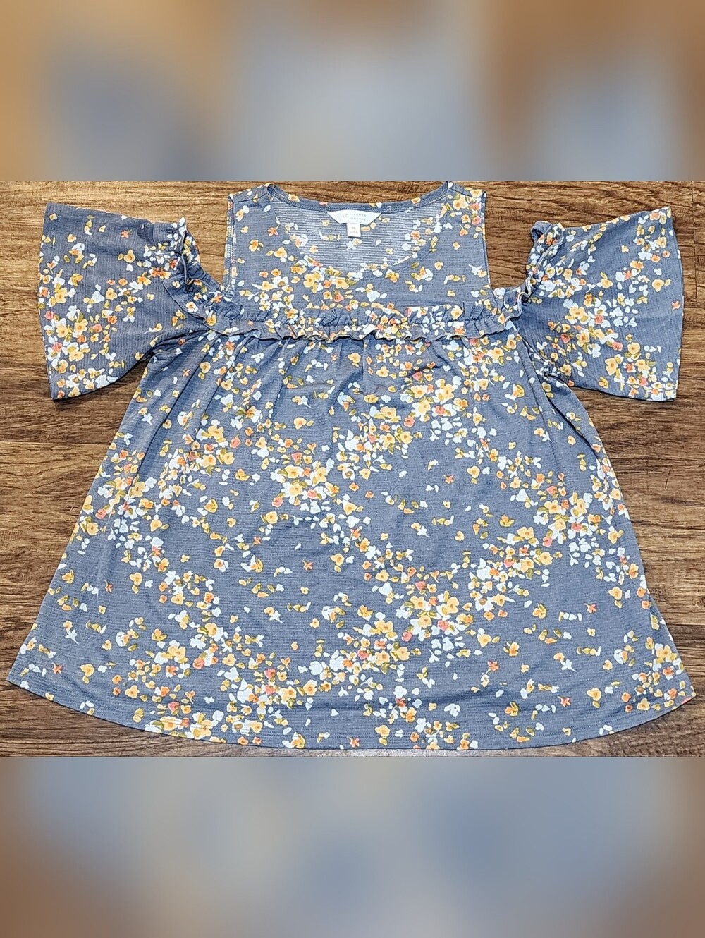 LC Lauren Conrad Floral Cold-Shoulder Top